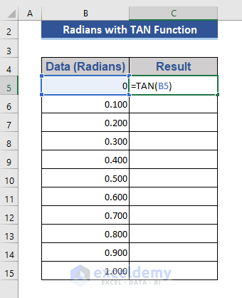 Use the TAN Function with Radians