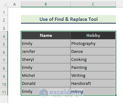 Use Find and Replace Tool to Get Multiple Values in Excel