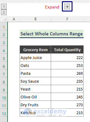 How to Expand and Collapse Column Grouping