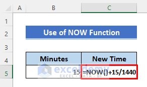 NOW Function to Sum up Minutes to Current Time