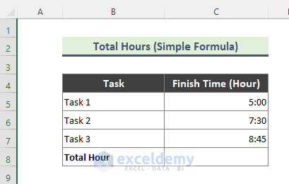 Add Time Values to Find Total Hours in Excel 