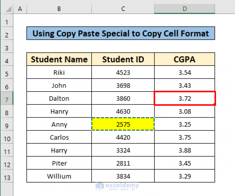 How To Copy Cell Format In Excel 4 Methods ExcelDemy