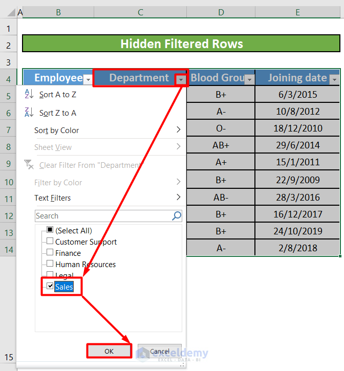 How to Delete Filtered Rows in Excel