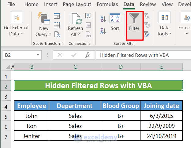 Delete Hidden Filtered Rows in Excel