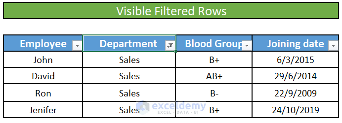 Select All the Filtered Rows in View 