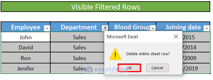 How to Delete Filtered Rows in Excel
