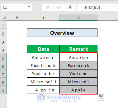 How the TRIM Function Works in Excel