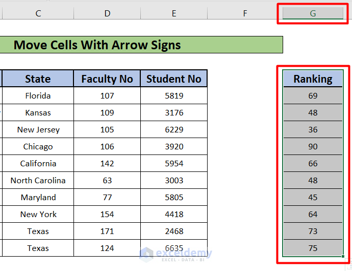 How to Move Cells in Excels with Arrow Keys
