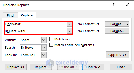 Apply the Find & Select Command to Replace Special Characters in Excel