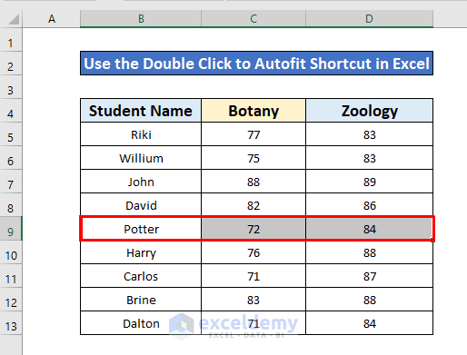 Apply Double Click to AutoFit Row Height in Excel