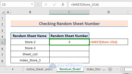 Use of Excel SHEET Function to Check Any Random Sheet Number