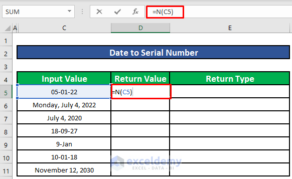 Convert Date to Serial Number 