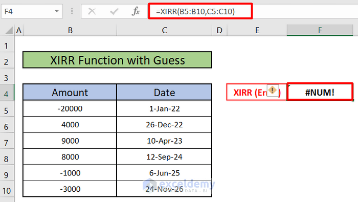 Complete Form of the XIRR Function 