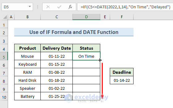 Use of IF Formula and DATE Function At The Same Time