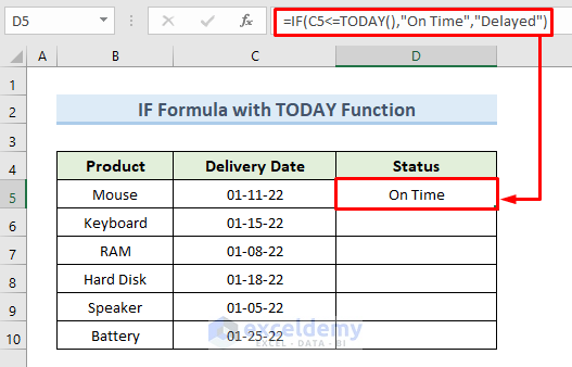 Insert TODAY & IF Formulas with Dates