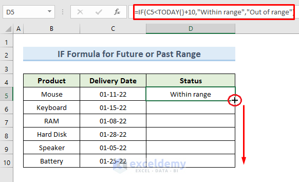 Calculate Future or Past Dates in Excel Using IF Formula