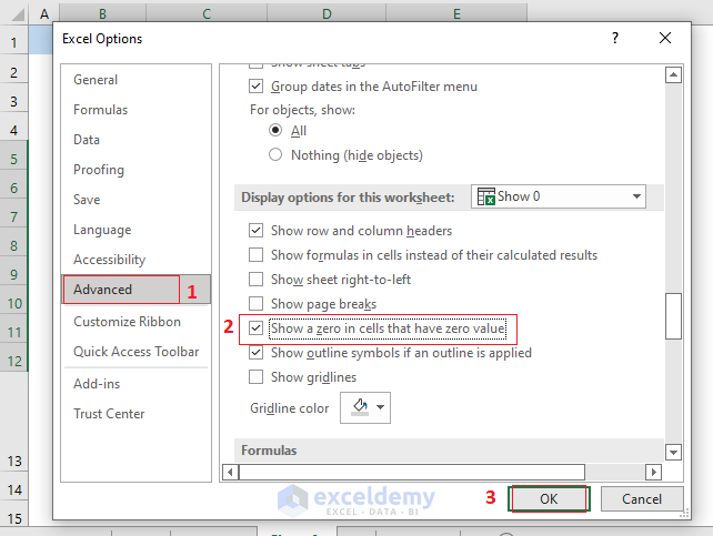 excel if blank then 0