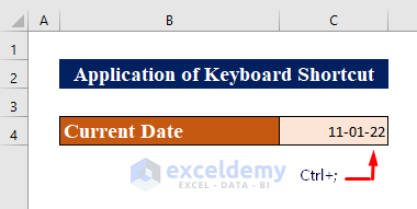 Use Keyboard Shortcut to Insert Current Date in Excel