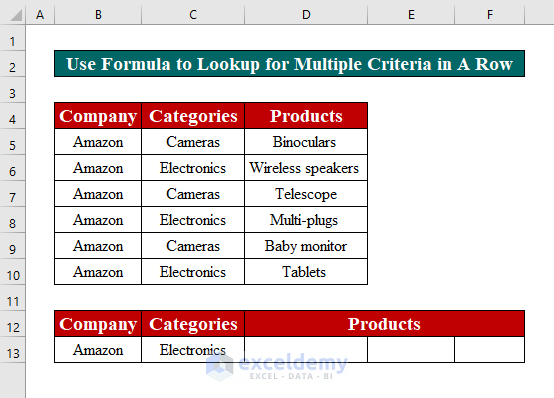 Lookup Multiple Values in Excel Based on Multiple Criteria