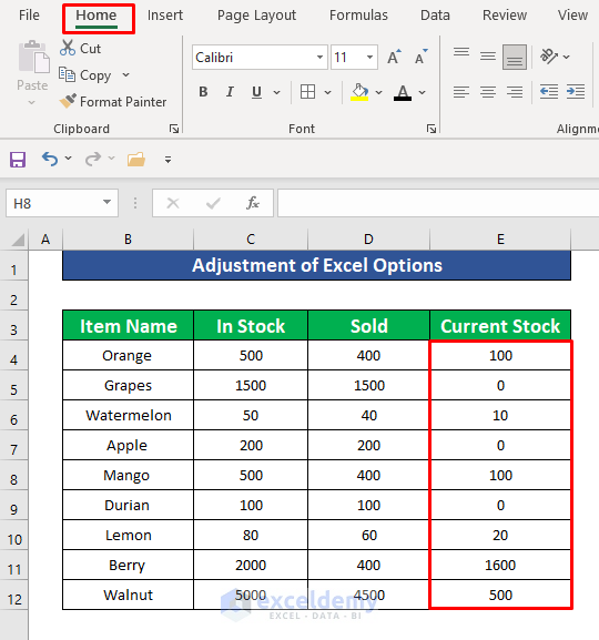 Change Excel Options to Perform If Zero Leave Blank