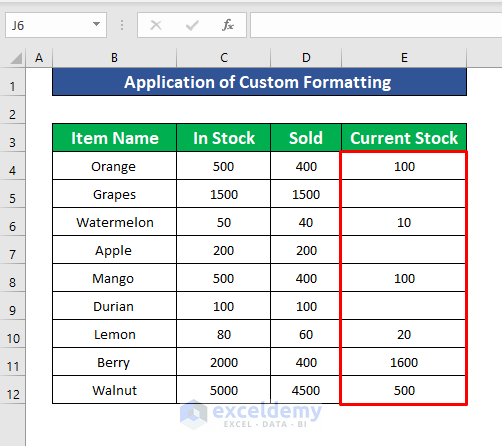 Apply Custom Formatting to Perform If Zero Leave Blank