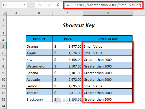 shortcut key