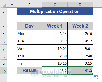 Multiplication Operation to When SUM of Time Not Working