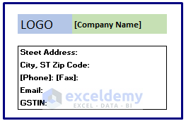 Create a Bill Header with Company Details