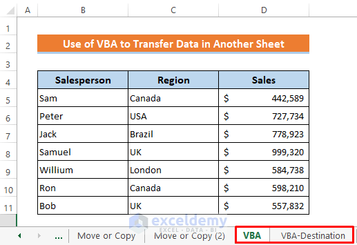 Send Specific Data from One Excel Sheet to Another Using Macros