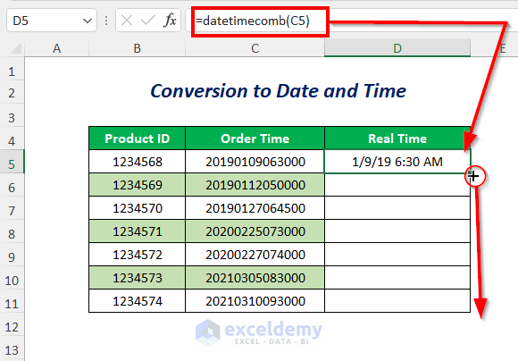 conversion to date and time