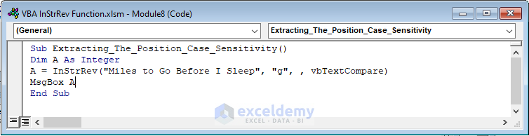 Extract The Position in Case Sensitivity