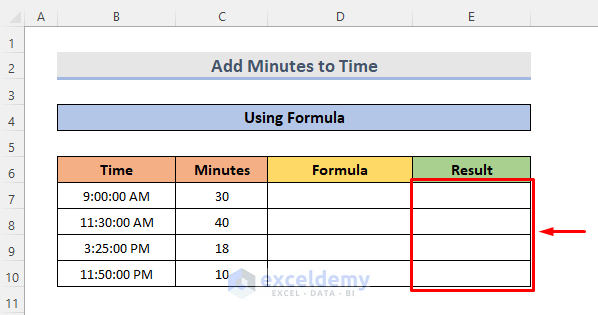 Use Formula to Add Minutes to time