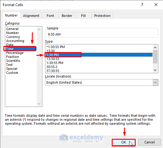 Add Minutes to Time Using Format Cells Feature