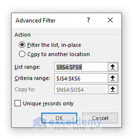 Advanced Filter in Excel