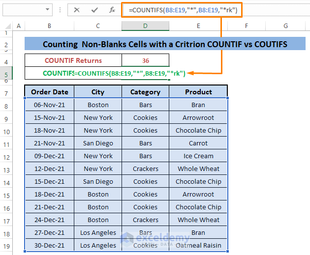 counting cell-COUNTIFS