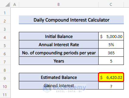 Create A Daily Compound Interest Calculator in Excel