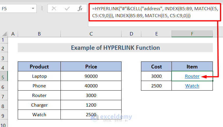 INDEX and MATCH Functions Wrapped with HYPERLINK