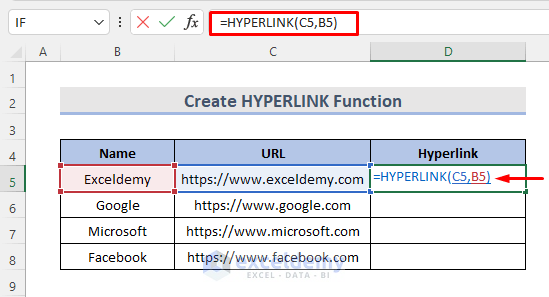 Create HYPERLINK to a Web Page