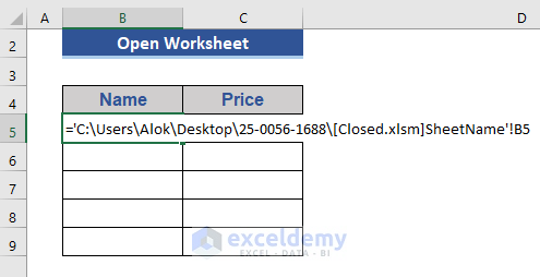 Reference from a Closed Excel Workbook in Desktop Folder