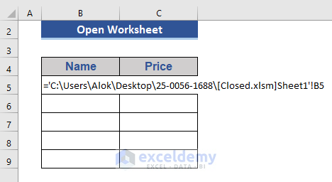 Reference from a Closed Excel Workbook in Desktop Folder