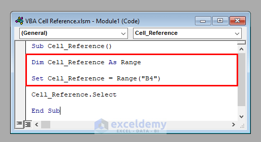 Cell Reference in Excel VBA (8 Examples) - ExcelDemy