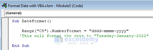 VBA to Format Date from One Type to Another in Excel