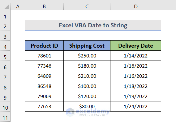 Excel FORMAT Function to Convert Date Range to String in VBA