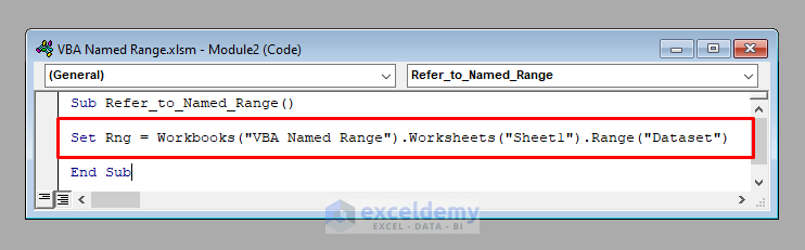 Refer to a Named Range with VBA in Excel