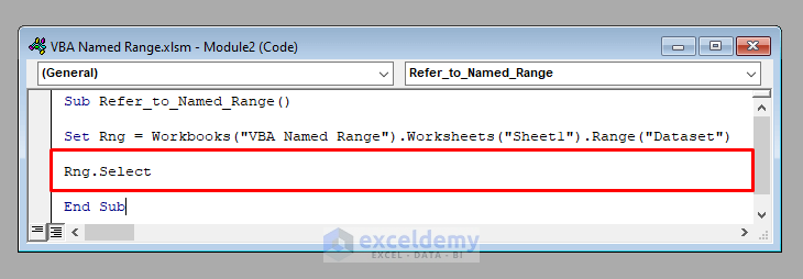 VBA Code to Work with Named Range