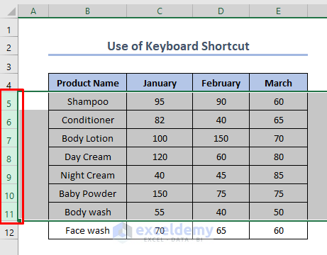 Disclose Rows with Keyboard Shortcut