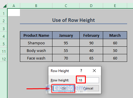Visible Rows by Changing the Excel Row Height