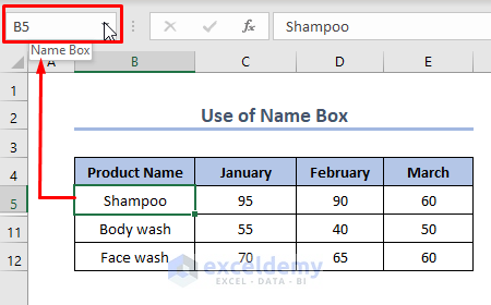 Unhide Specific Row Using Name Box in Excel