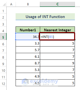 The INT Function : Mathematical Functions in Excel pdf