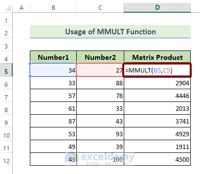 The MMULT Function: Mathematical Functions in Excel